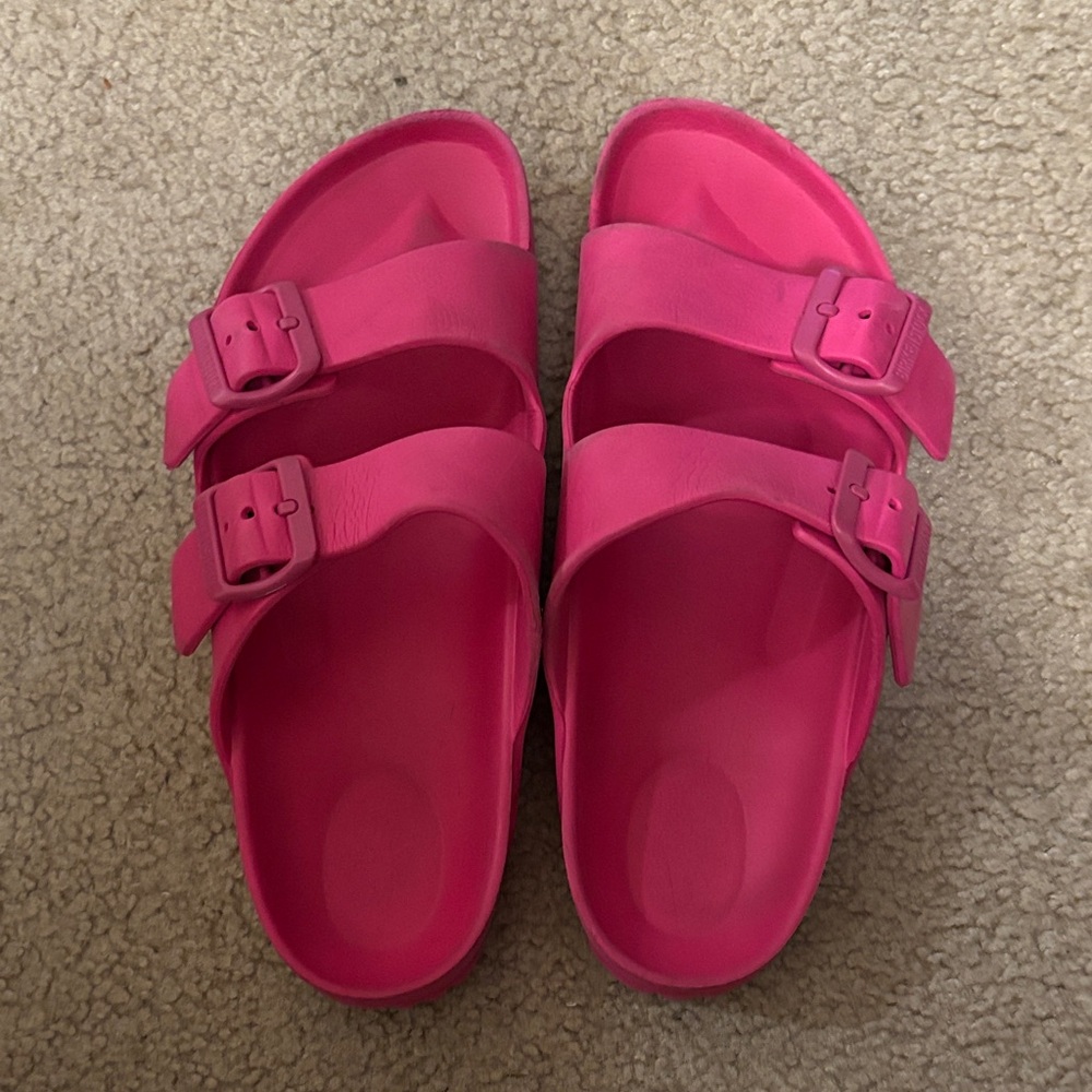 Birkenstock Pink Two-Strap EVA Slide Sandals